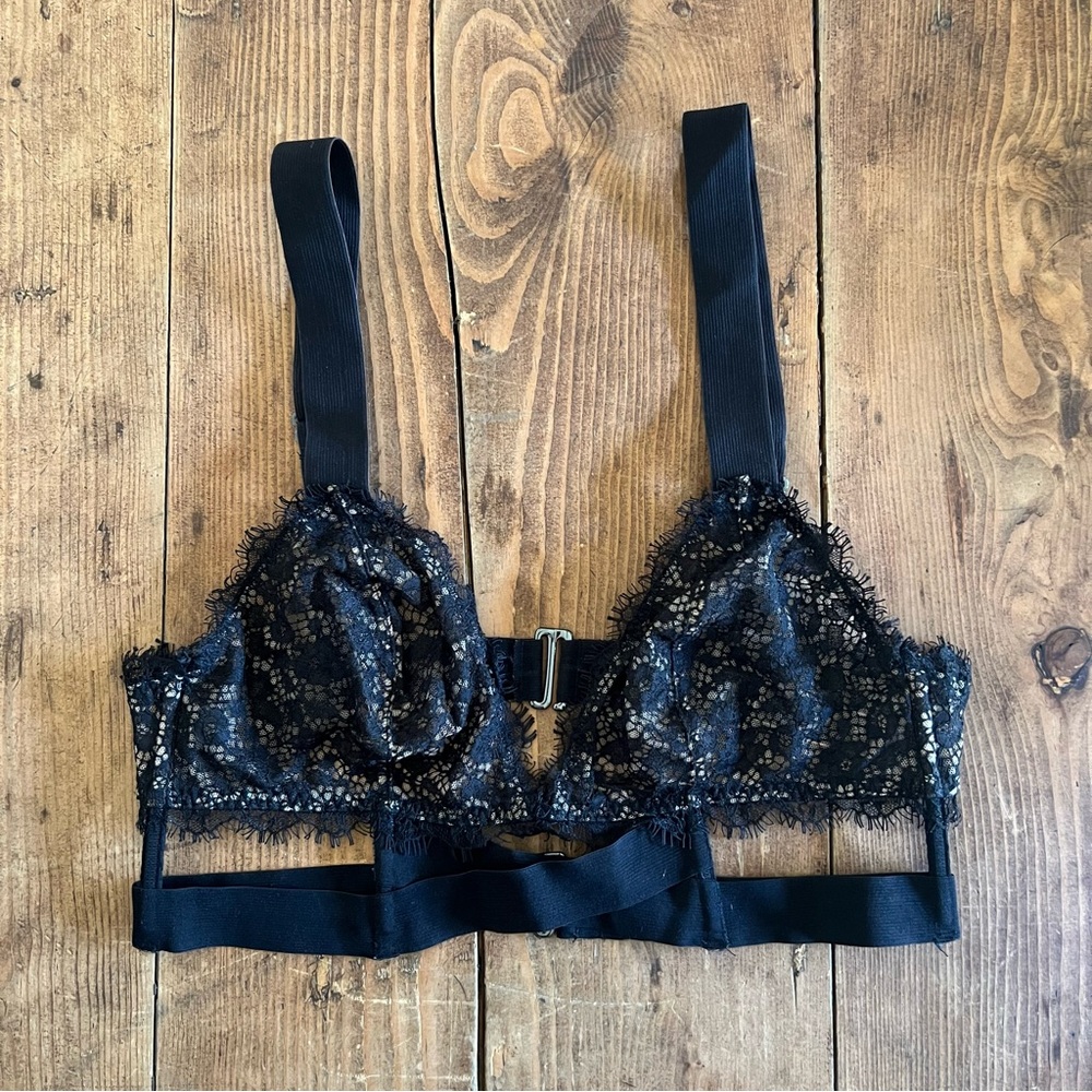 Victoria's Secret Black & Tac Lace Bra